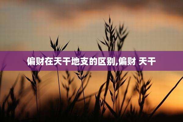 偏财在天干地支的区别,偏财 天干