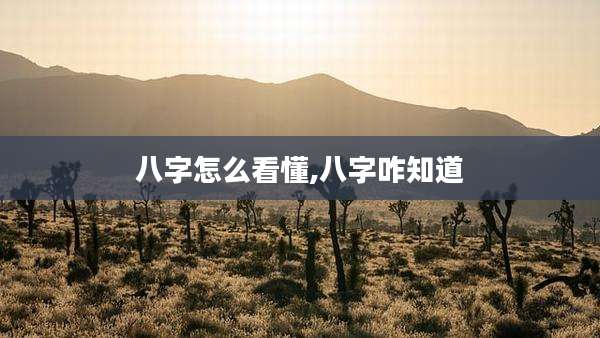 八字怎么看懂,八字咋知道
