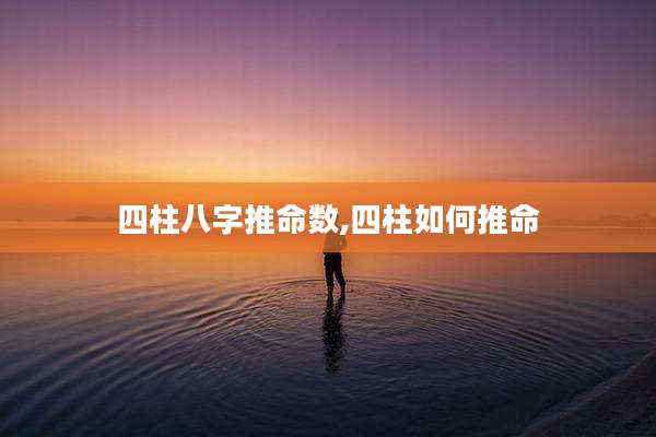 四柱八字推命数,四柱如何推命