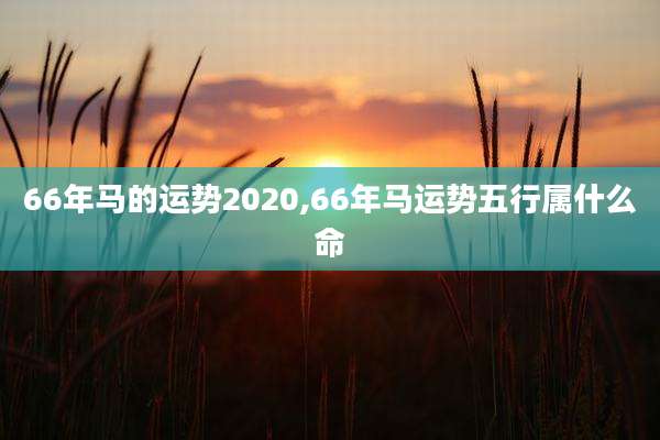 66年马的运势2020,66年马运势五行属什么命