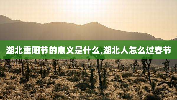 湖北重阳节的意义是什么,湖北人怎么过春节