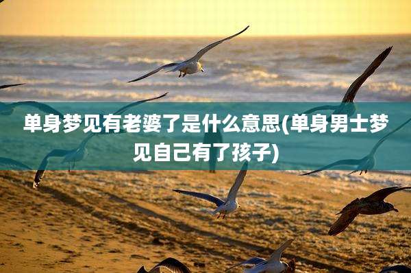 单身梦见有老婆了是什么意思(单身男士梦见自己有了孩子)