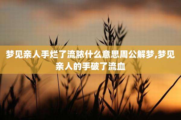 梦见亲人手烂了流脓什么意思周公解梦,梦见亲人的手破了流血
