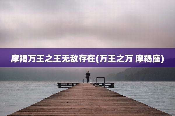摩羯万王之王无敌存在(万王之万 摩羯座)