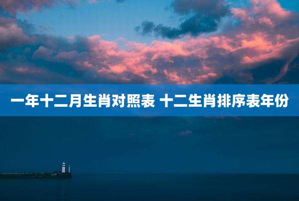 一年十二月生肖对照表 十二生肖排序表年份