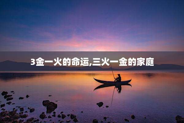 3金一火的命运,三火一金的家庭