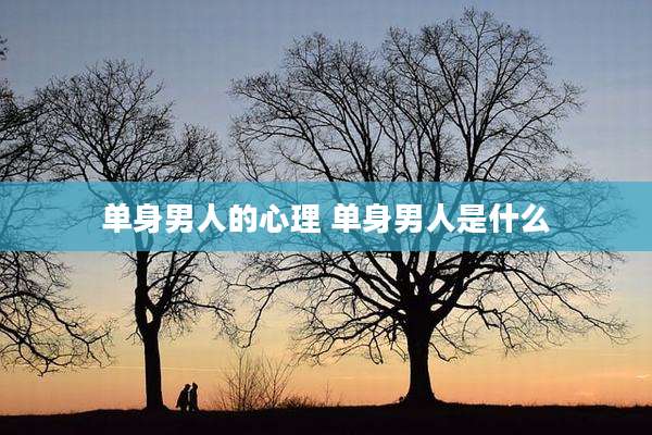 单身男人的心理 单身男人是什么