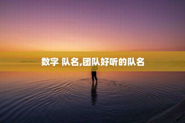 数字 队名,团队好听的队名