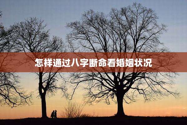 怎样通过八字断命看婚姻状况