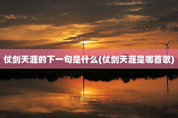 仗剑天涯的下一句是什么(仗剑天涯是哪首歌)