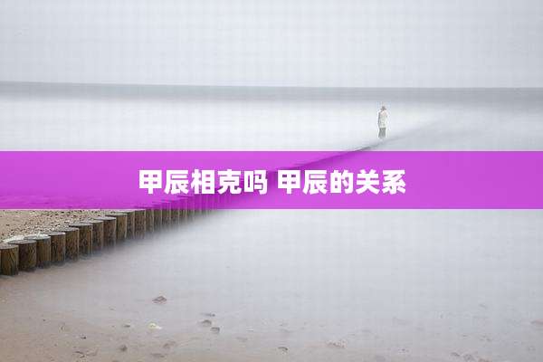 甲辰相克吗 甲辰的关系