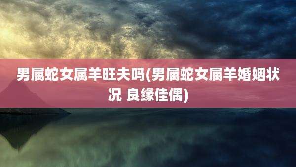 男属蛇女属羊旺夫吗(男属蛇女属羊婚姻状况 良缘佳偶)