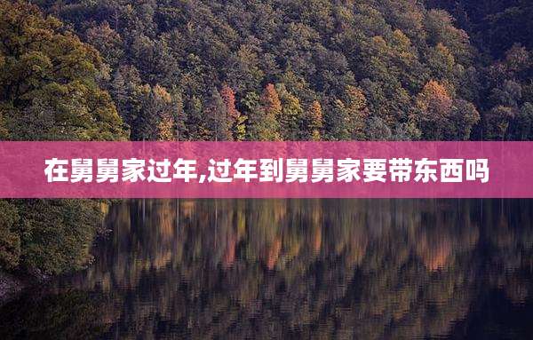 在舅舅家过年,过年到舅舅家要带东西吗