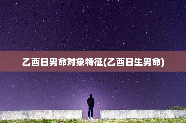 乙酉日男命对象特征(乙酉日生男命)