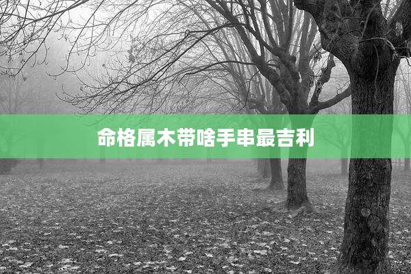 命格属木带啥手串最吉利