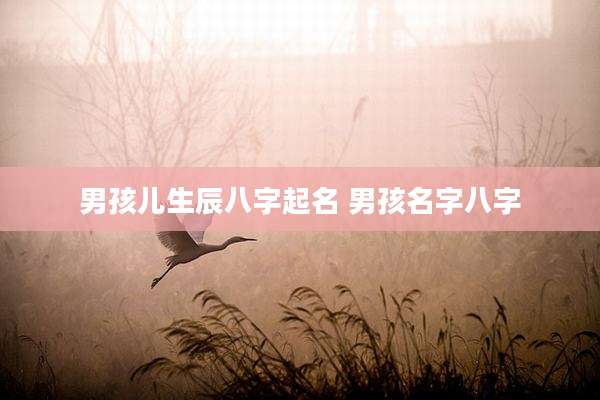 男孩儿生辰八字起名 男孩名字八字