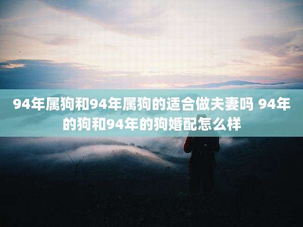 94年属狗和94年属狗的适合做夫妻吗 94年的狗和94年的狗婚配怎么样