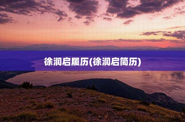 徐润启履历(徐润启简历)