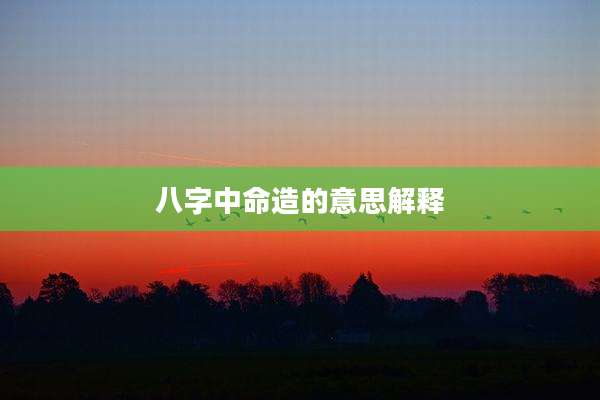 八字中命造的意思解释