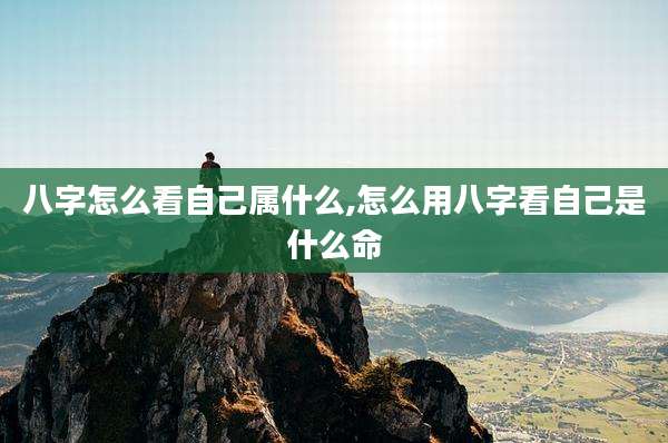 八字怎么看自己属什么,怎么用八字看自己是什么命