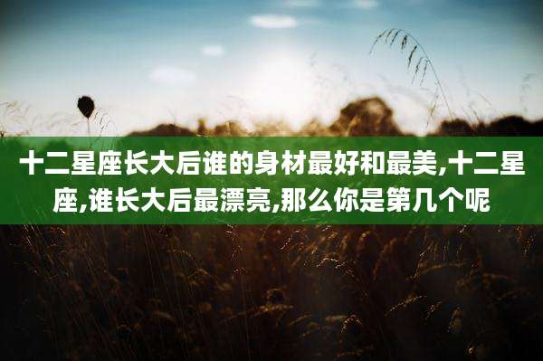 十二星座长大后谁的身材最好和最美,十二星座,谁长大后最漂亮,那么你是第几个呢
