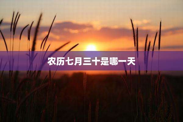 农历七月三十是哪一天