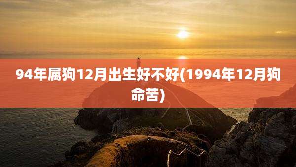 94年属狗12月出生好不好(1994年12月狗命苦)