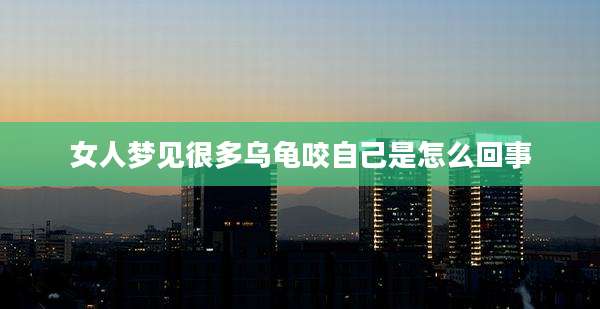 女人梦见很多乌龟咬自己是怎么回事