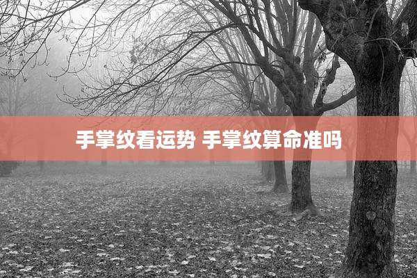 手掌纹看运势 手掌纹算命准吗