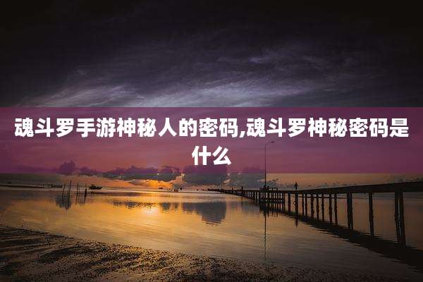 魂斗罗手游神秘人的密码,魂斗罗神秘密码是什么