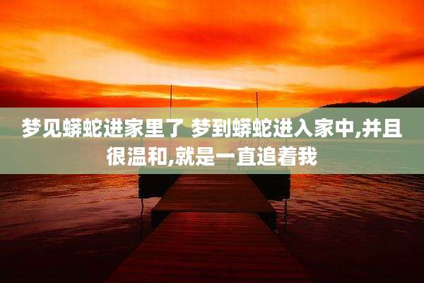 梦见蟒蛇进家里了 梦到蟒蛇进入家中,并且很温和,就是一直追着我