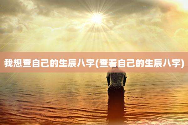 我想查自己的生辰八字(查看自己的生辰八字)