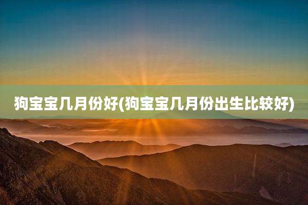 狗宝宝几月份好(狗宝宝几月份出生比较好)