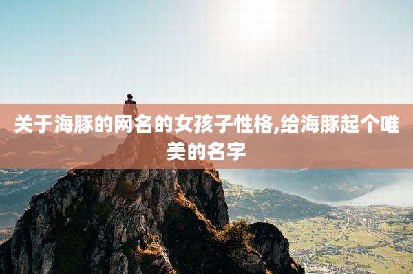 关于海豚的网名的女孩子性格,给海豚起个唯美的名字