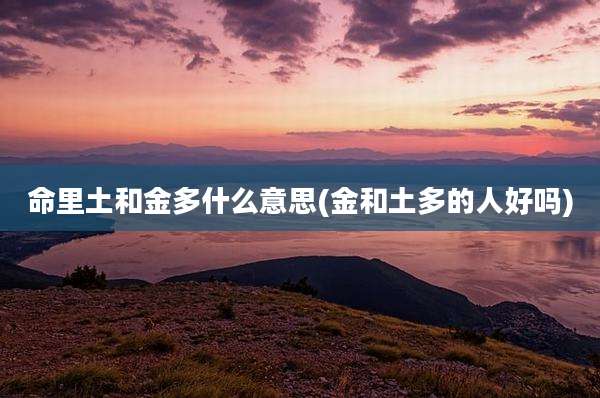 命里土和金多什么意思(金和土多的人好吗)