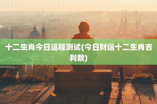 十二生肖今日运程测试(今日财运十二生肖吉利数)