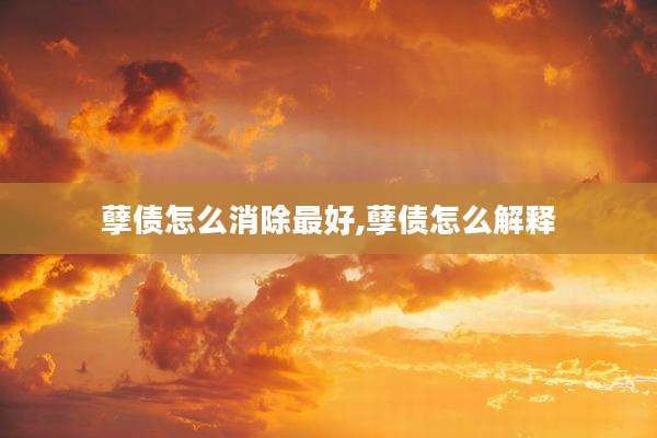 孽债怎么消除最好,孽债怎么解释