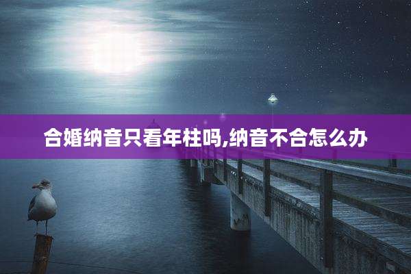 合婚纳音只看年柱吗,纳音不合怎么办