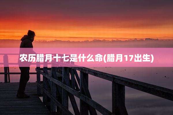 农历腊月十七是什么命(腊月17出生)