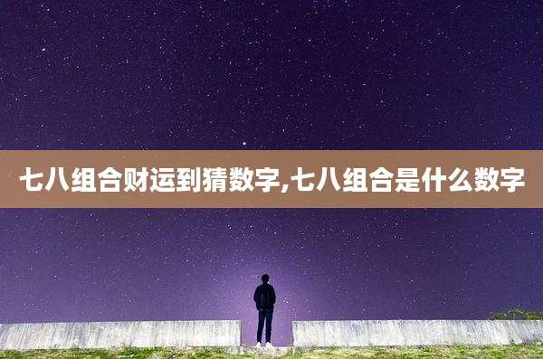 七八组合财运到猜数字,七八组合是什么数字