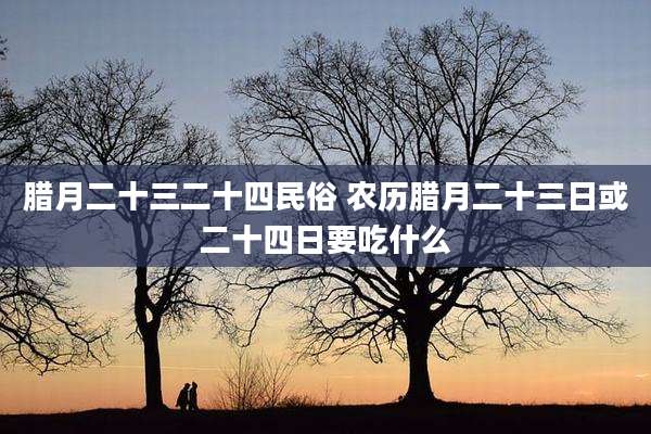 腊月二十三二十四民俗 农历腊月二十三日或二十四日要吃什么