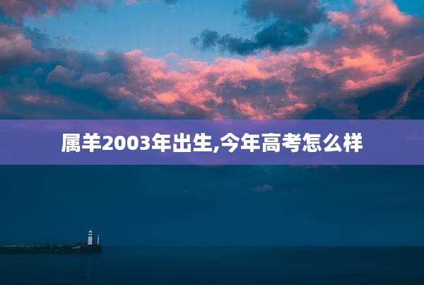 属羊2003年出生,今年高考怎么样