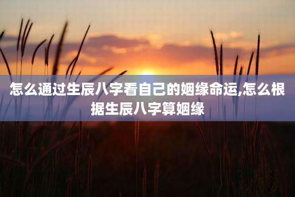 怎么通过生辰八字看自己的姻缘命运,怎么根据生辰八字算姻缘