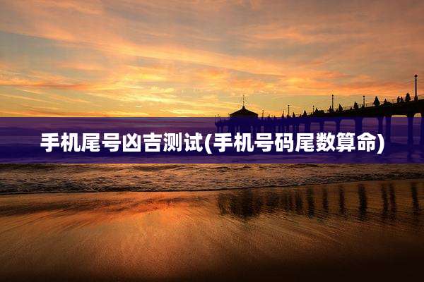 手机尾号凶吉测试(手机号码尾数算命)
