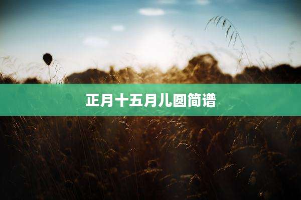 正月十五月儿圆简谱