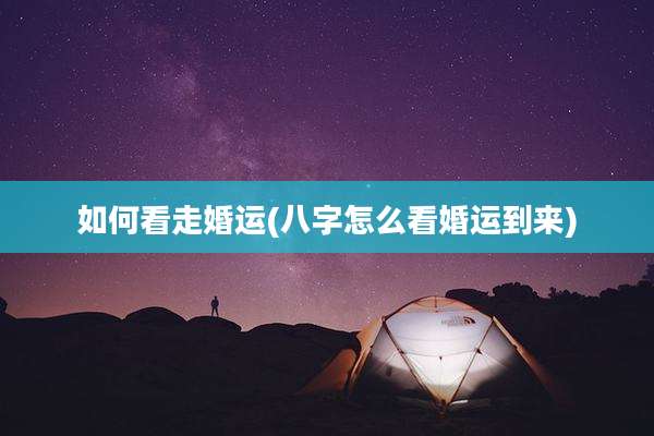 如何看走婚运(八字怎么看婚运到来)