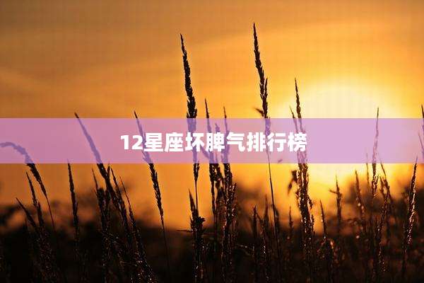 12星座坏脾气排行榜