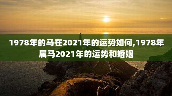 1978年的马在2021年的运势如何,1978年属马2021年的运势和婚姻
