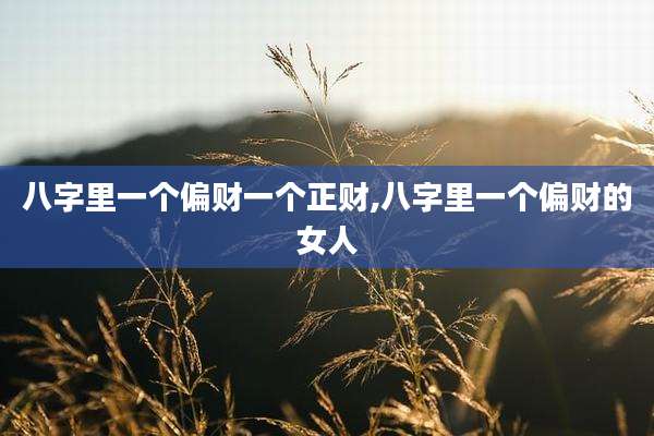 八字里一个偏财一个正财,八字里一个偏财的女人
