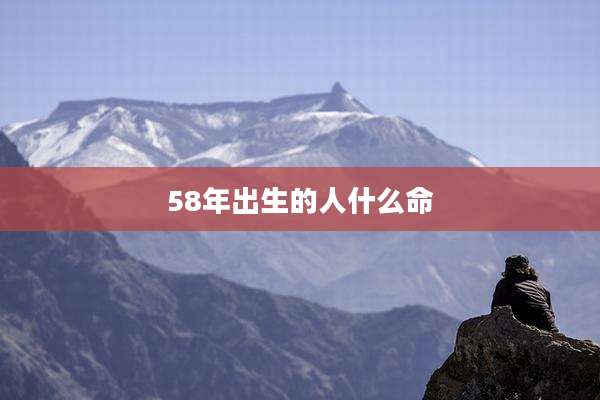 58年出生的人什么命